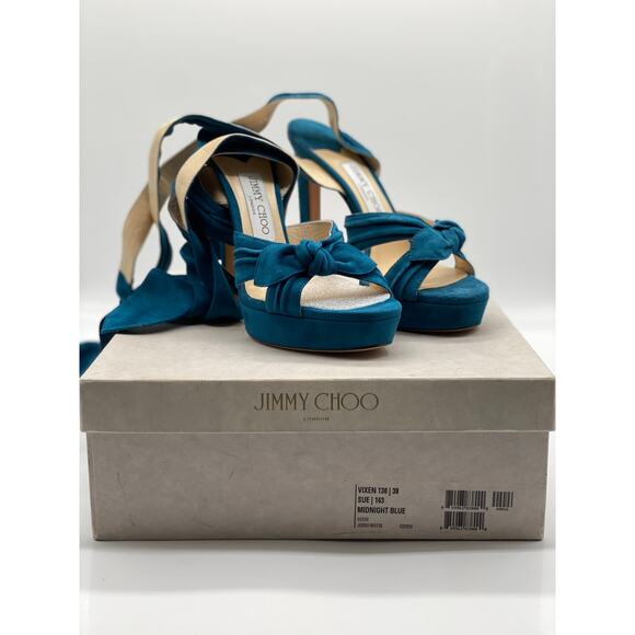 Jimmy Choo Vixen 130 Platform Sandals – Midnight Blue – Size 37 EU - Picture 3 of 9